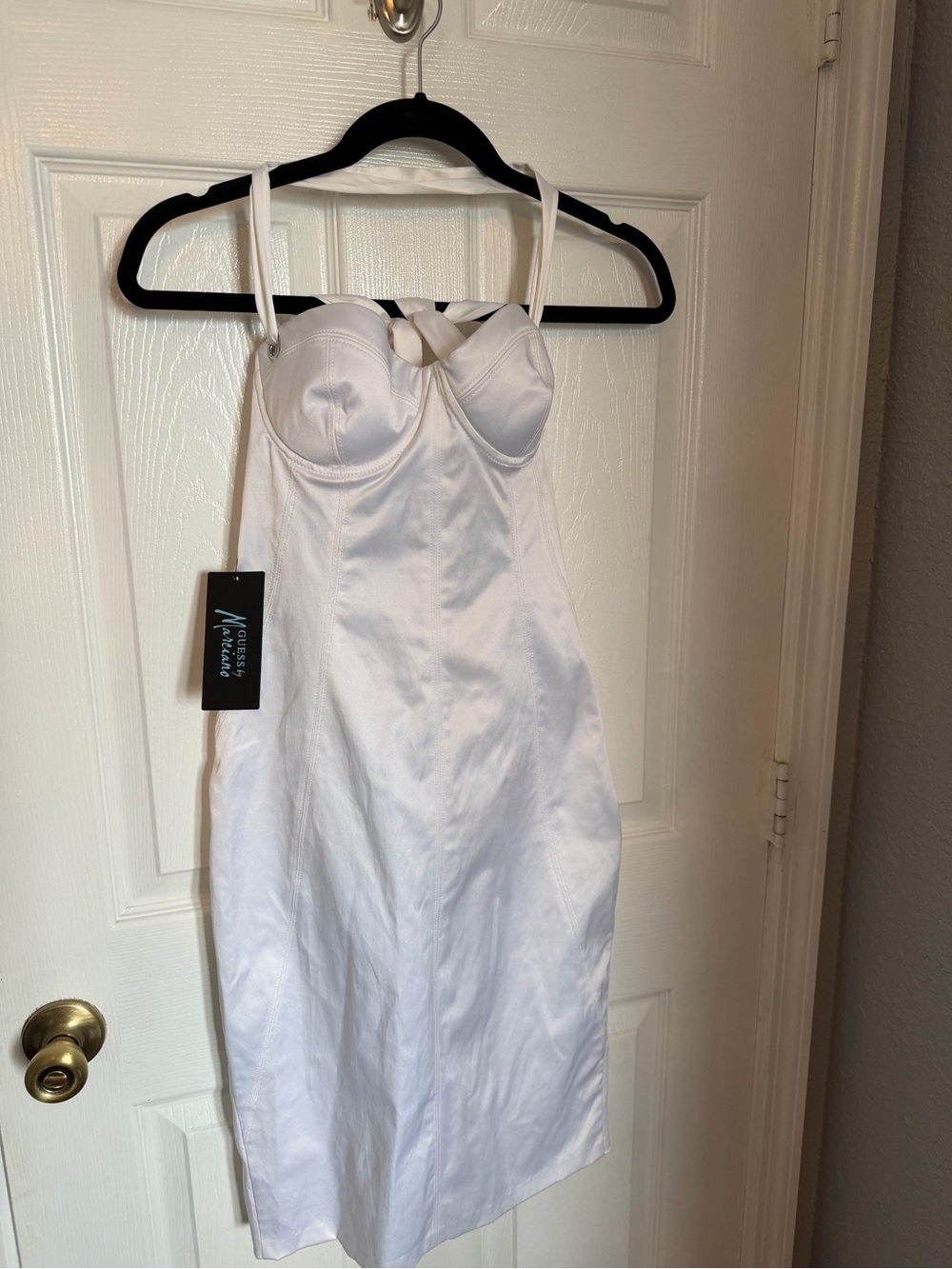 Guess by Marciano White Satin Bustier Midi Dress - Picture 9 of 9